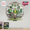 Oregon Ducks themed wall clock. Features jerseys, helmets, the Oregon 'O' logo, and other Ducks memorabilia.!