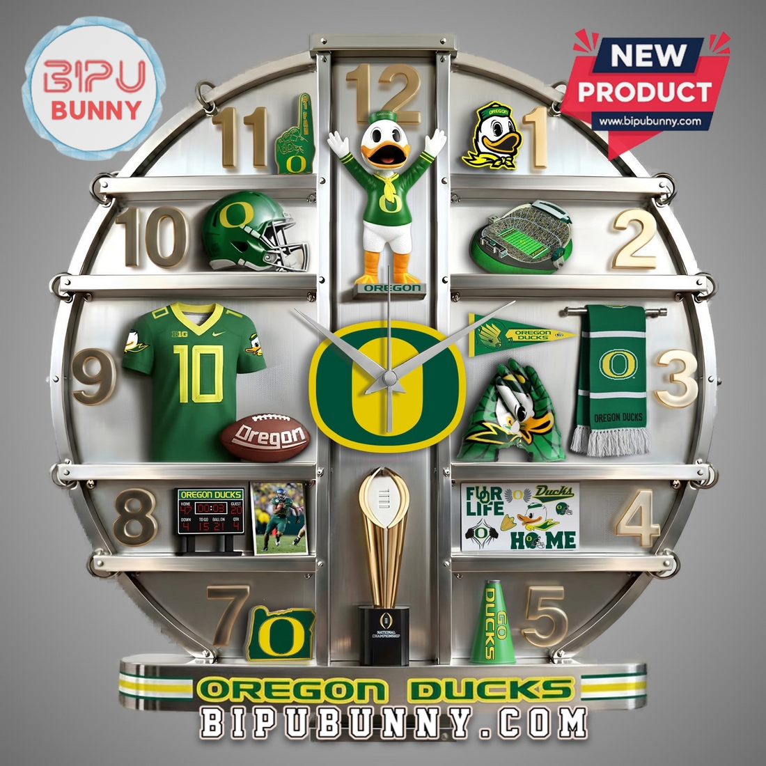 Oregon Ducks 3D Decorative Wall Clock Oregon Ducks 3D Decorative Wall Clock