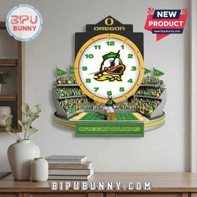 Oregon Ducks 3D Stadium Visual Effect Decorative Wall Clock
