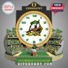 Oregon Ducks stadium clock featuring the team logo, field, fans, and colors.!