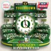 Oregon Ducks stadium wall clock featuring a field, mascot, and 'Touchdown' text.!