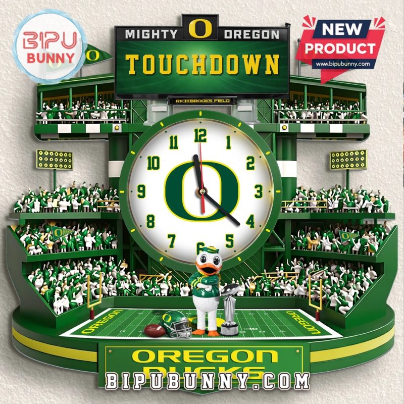 Oregon Ducks Stadium 3D Visual Effect Wall Clock