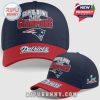 Patriots Super Bowl LIII Champions Hat featuring the team logo on a two-tone navy and red cap.!