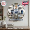 Penn State Nittany Lions themed wall clock, showcasing football imagery and team colors.!