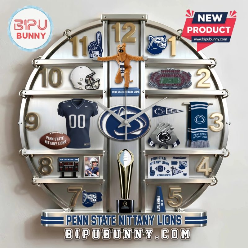 Penn State Nittany Lions Decorative 3D Effect Team Pride Wall Clock