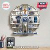 A Penn State Nittany Lions themed wall clock, featuring team memorabilia at each hour mark.!
