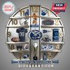 Penn State Nittany Lions themed wall clock with football gear at each hour marker location.!