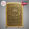Customizable lighter with Liverpool Football Club design. Text: Liverpool, You'll Never Walk Alone, This Is Anfield, Your Name.!