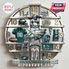 Philadelphia Eagles themed wall clock with team logos, jersey, helmet, stadium, trophies, and more!