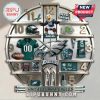 Philadelphia Eagles-themed wall clock featuring team logos, stadium, and merchandise on a silver frame.!