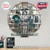 Philadelphia Eagles-themed wall clock featuring team merchandise like a jersey, helmet, and logo.!