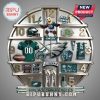 Philadelphia Eagles memorabilia arranged like a clock face with logo clock hands and the words, Philadelphia Eagles.!