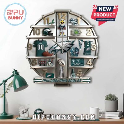 Philadelphia Eagles 3D Effect NFL Team Wall Decor Clock