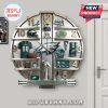 Philadelphia Eagles memorabilia wall clock. Eagles logo at center with jersey, helmet, and stadium.!