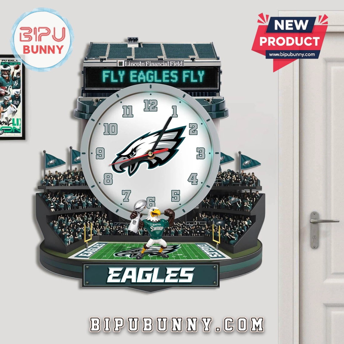 Philadelphia Eagles 3D Stadium Visual Effect Decorative Wall Clock Philadelphia Eagles 3D Stadium Visual Effect Decorative Wall Clock