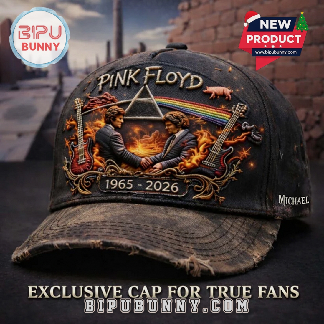 Pink Floyd Embroidered Baseball Cap Pink Floyd Embroidered Baseball Cap