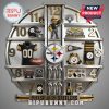 Pittsburgh Steelers themed wall clock featuring team memorabilia and colors.!