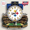 Pittsburgh Steelers stadium wall clock with team logo and stadium details.!