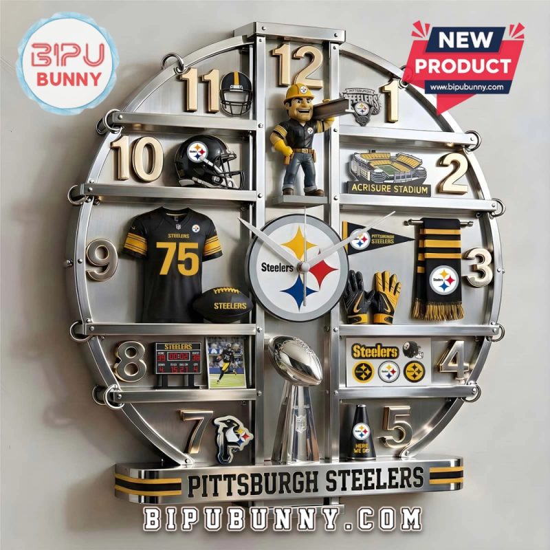 Pittsburgh Steelers 3D Visual Effect Home Decor Wall Clock Pittsburgh Steelers 3D Visual Effect Home Decor Wall Clock
