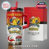 Personalized Pokemon 30th Anniversary 1996-2026 tumbler and box featuring Pikachu, Poke Ball, and Trainer Hat designs.!