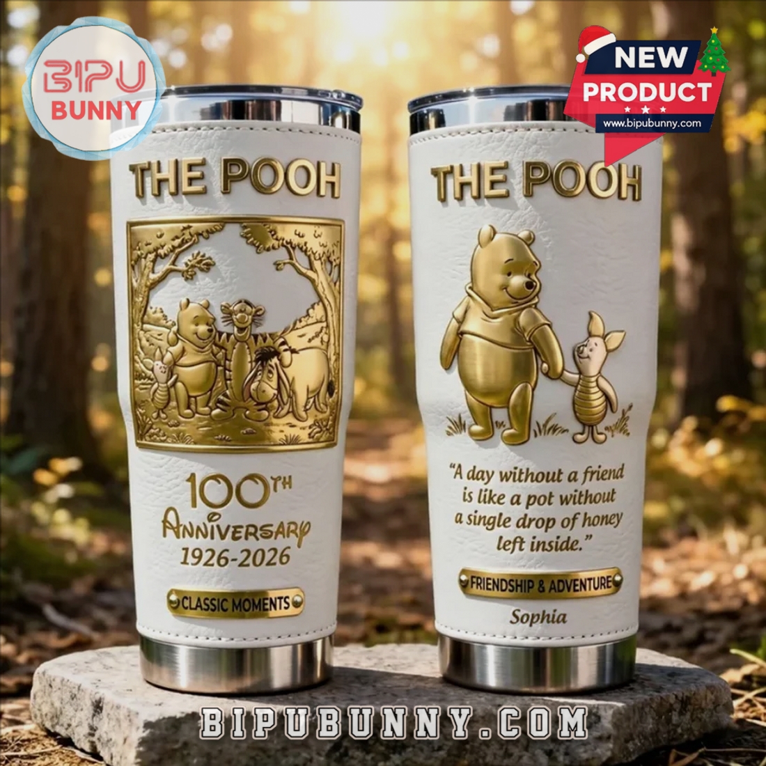 Pooh Bear 100th Anniversary Leather Tumbler Pooh Bear 100th Anniversary Leather Tumbler