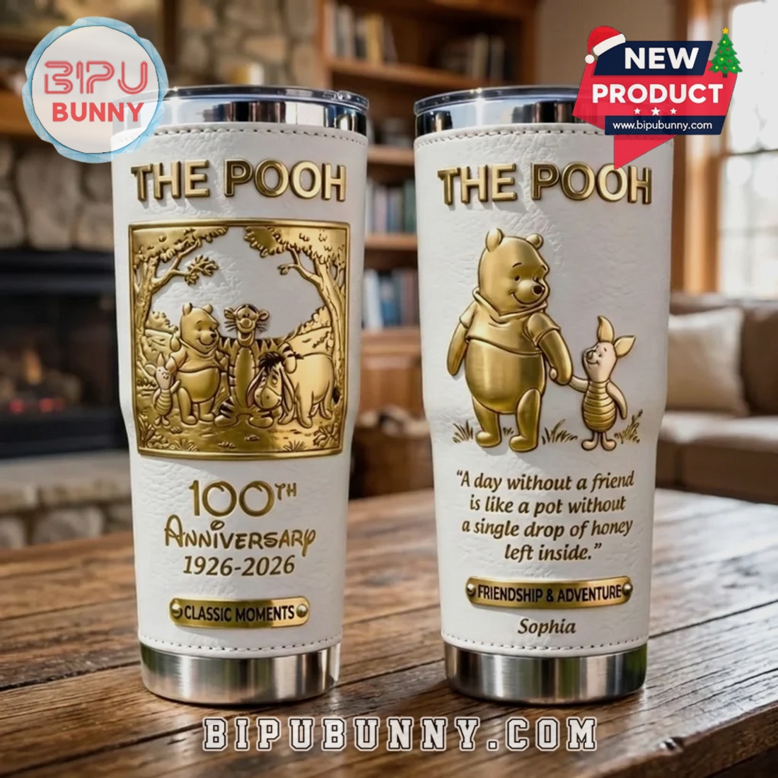 Pooh Bear 100th Anniversary Leather Tumbler Pooh Bear 100th Anniversary Leather Tumbler