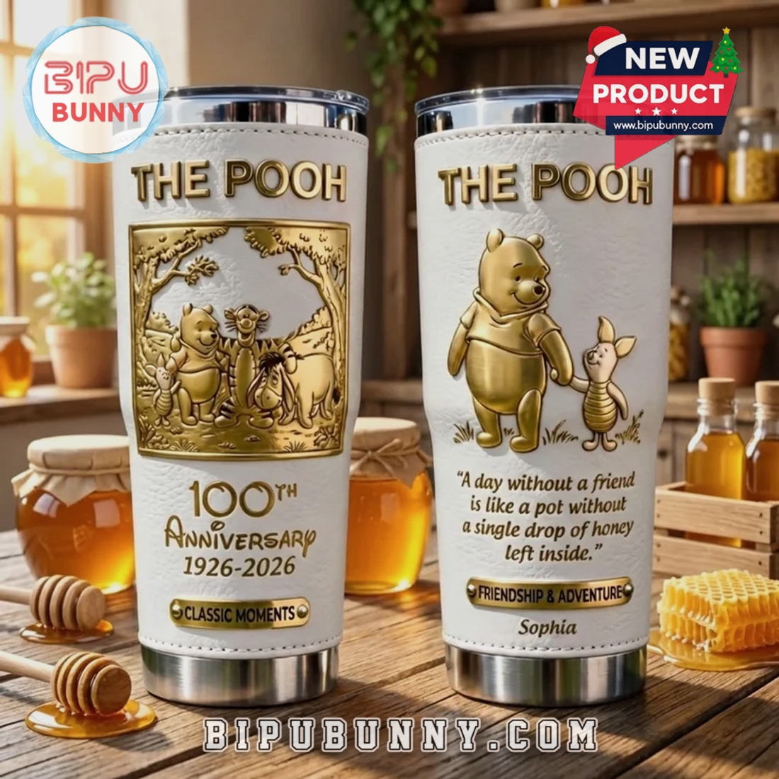 Pooh Bear 100th Anniversary Leather Tumbler Pooh Bear 100th Anniversary Leather Tumbler