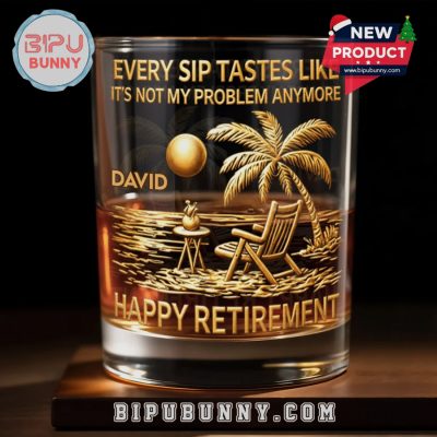 Retirement Engraved Whiskey Glass