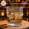 Personalized whiskey glass with 'Every Sip Tastes Like It's Not My Problem Anymore' and 'Happy Retirement' text, beach scene and custom name.!