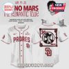 Bruno Mars Padres baseball jersey for The Romantic Tour, featuring front/back graphics and team logos.!