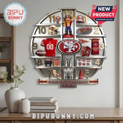 San Francisco 49ers 3D Effect Team Logo Wall Decor Clock