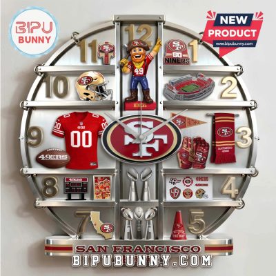 San Francisco 49ers 3D Effect Team Logo Wall Decor Clock
