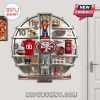San Francisco 49ers themed clock with football gear, stadium, and logo elements.!
