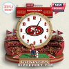 49ers stadium wall clock featuring the team logo, stadium crowd, and mascot.!