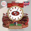 Wall clock featuring 49ers logo on clock face, stadium backdrop, and 'Go Niners' text.!