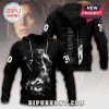 Black hoodie with Scream movie imagery: Ghostface mask, house, knife, and victim list.!