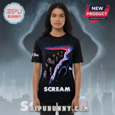 Scream 7 Movie Ghost Face Cast 3D Premium Graphic All Over Print T-Shirt