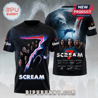 Scream 7 Movie Ghost Face Cast 3D Premium Graphic All Over Print T-Shirt