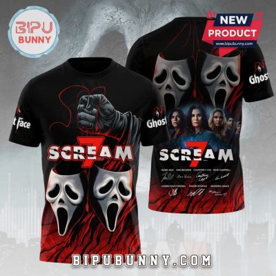 Scream 7 Movie Ghostface 3D Premium Fan T-Shirt