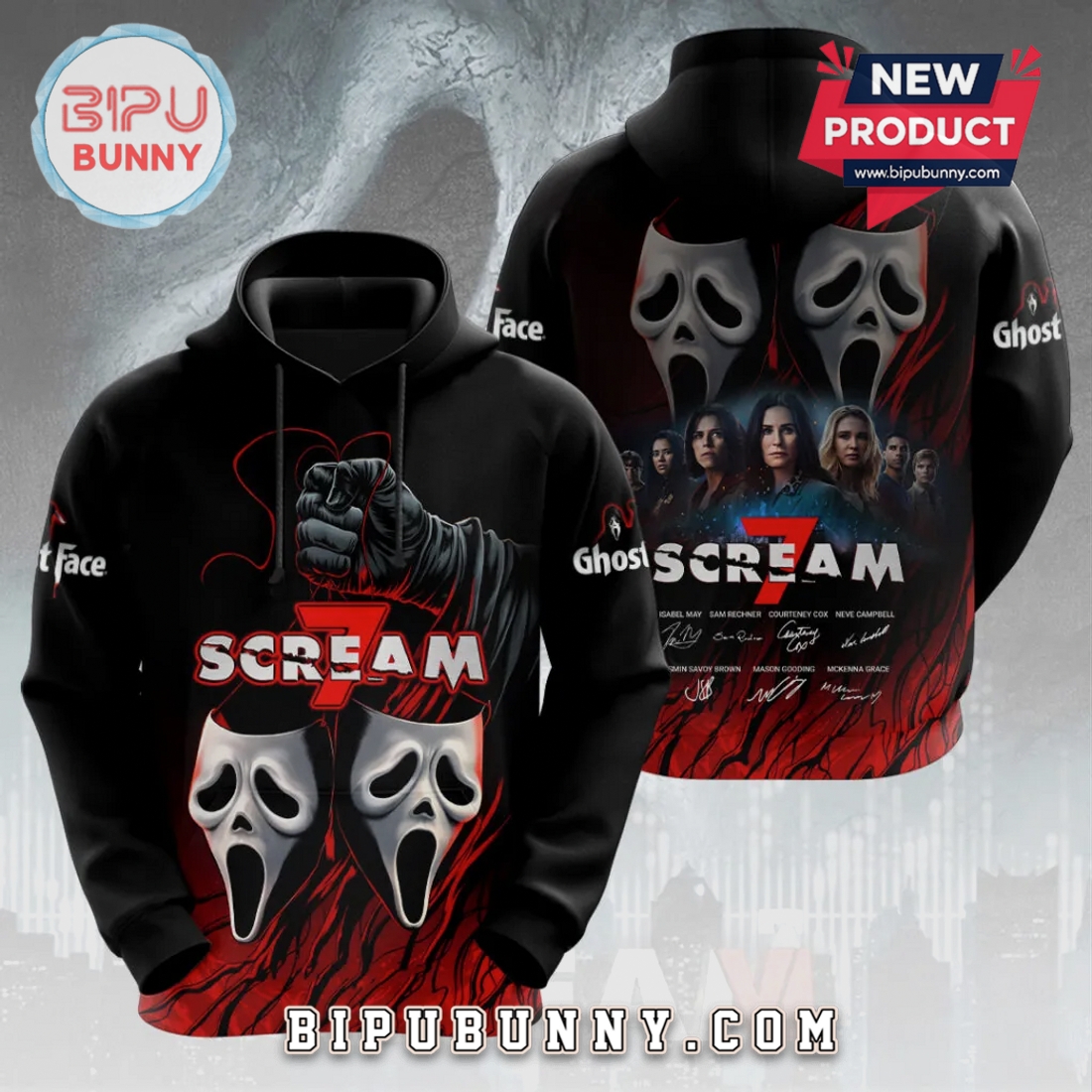 Scream 7 Movie Ghostface 3D Premium Fan T-Shirt Scream 7 Movie Ghostface 3D Premium Fan T-Shirt