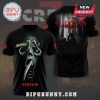 Black t-shirt featuring the Ghostface mask and the text 'The legacy ends Scream' from the movie Scream 7.!