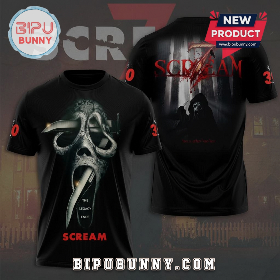 Scream 7 Movie Ghostface Legacy Ends Premium Graphic Design T-Shirt Scream 7 Movie Ghostface Legacy Ends Premium Graphic Design T-Shirt
