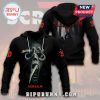 Black hoodie with Scream 6 Ghostface mask design and bloody 'Scream' logo.!