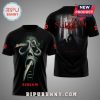 Black Scream 7 t-shirt featuring Ghostface mask with knives, the title 'Scream', and 'The Legacy Ends'.!