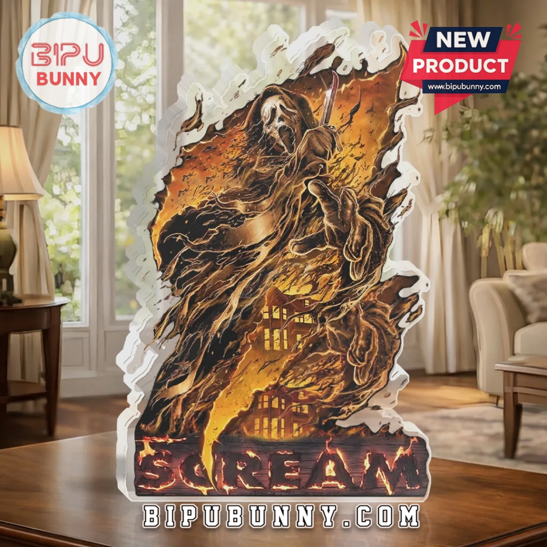 Scream Ghost Face Halloween Decor Acrylic Plaque Scream Ghost Face Halloween Decor Acrylic Plaque