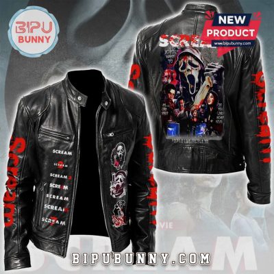 Scream Movie Leather Jacket, Ghostface Horror Film Fan Premium Jacket