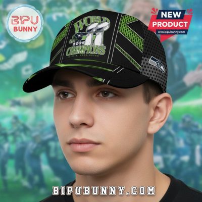 Seahawks 2025 World Champions Football Fan Souvenir Premium Design Cap