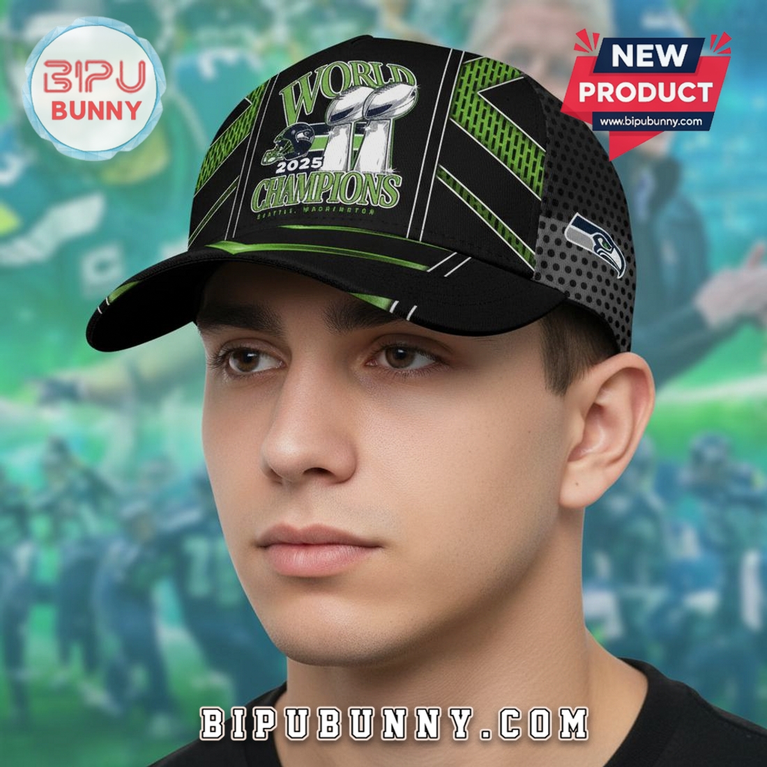 Seahawks 2025 World Champions Football Fan Souvenir Premium Design Cap Seahawks 2025 World Champions Football Fan Souvenir Premium Design Cap