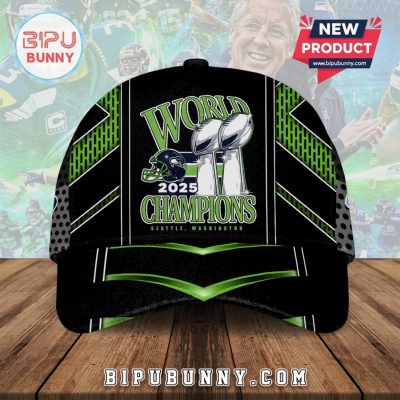 Seahawks 2025 World Champions Football Fan Souvenir Premium Design Cap
