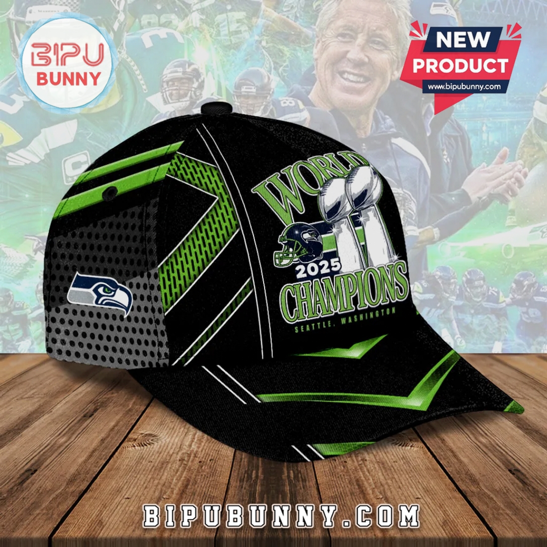 Seahawks 2025 World Champions Football Fan Souvenir Premium Design Cap Seahawks 2025 World Champions Football Fan Souvenir Premium Design Cap